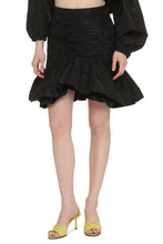 Load image into Gallery viewer, Gathered techno satin mini skirt
