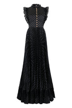 Load image into Gallery viewer, Long dress with polka dots and ruffles
