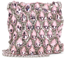 Load image into Gallery viewer, Mini metallic mesh bag with crystals
