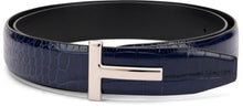 Load image into Gallery viewer, Textured crocodile leather belt
