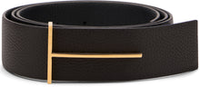 Load image into Gallery viewer, Leather belt with T buckle
