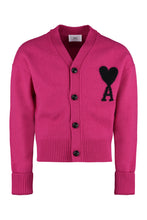 Load image into Gallery viewer, Merino wool cardigan with contrast buttons
