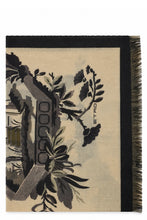 Load image into Gallery viewer, Scarf in wool and cashmere with floral pattern
