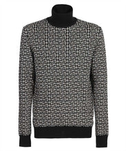 Load image into Gallery viewer, Jacquard motif turtleneck sweater
