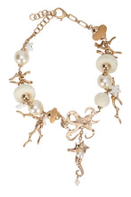 Load image into Gallery viewer, Necklace Abyss in metal and raffia
