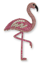 Load image into Gallery viewer, Flamingo brooch with rhinestones
