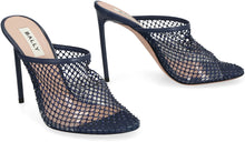 Load image into Gallery viewer, Crystal Fishnet leather mules
