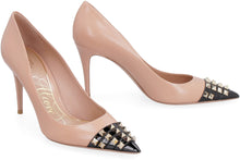 Load image into Gallery viewer, Valentino Garavani - Rockstud Alcove leather pointy-toe pumps
