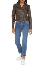Load image into Gallery viewer, Sensibile leather biker jacket
