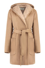 Load image into Gallery viewer, Hooded wool coat
