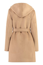 Load image into Gallery viewer, Hooded wool coat
