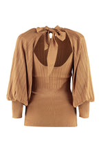 Load image into Gallery viewer, Knitted blouse with bow
