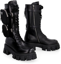 Load image into Gallery viewer, Prada Monolith leather combat boots
