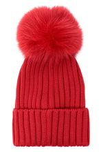 Load image into Gallery viewer, Ribbed pom-pom beanie
