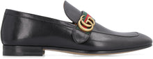 Load image into Gallery viewer, Web detail leather loafers
