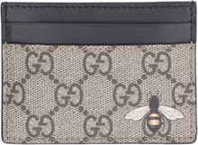 Load image into Gallery viewer, GG Supreme leather and fabric card holder
