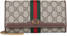 Load image into Gallery viewer, Ophidia GG supreme fabric wallet on chain
