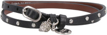 Load image into Gallery viewer, Leather bracelet with medallion and skull
