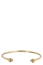 Load image into Gallery viewer, Twin skull brass bracelet
