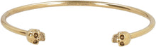 Load image into Gallery viewer, Twin skull brass bracelet
