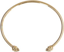 Load image into Gallery viewer, Twin skull brass bracelet
