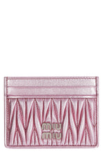Load image into Gallery viewer, Metallic leather card holder
