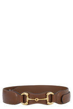 Load image into Gallery viewer, Leather belt with metal horsebit
