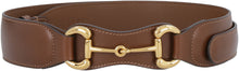 Load image into Gallery viewer, Leather belt with metal horsebit
