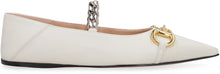 Load image into Gallery viewer, Leather pointy-toe ballet flats
