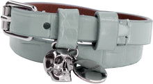 Load image into Gallery viewer, Skull charm leather double-wrap bracelet
