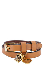 Load image into Gallery viewer, Skull charm leather double-wrap bracelet
