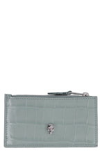 Load image into Gallery viewer, Skull croco-print leather card holder
