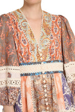 Load image into Gallery viewer, Devi Spliced Billow linen mini dress
