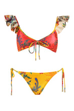Load image into Gallery viewer, Ginger Frill Shoulder triangle bra bikini
