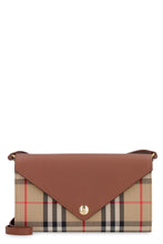 Load image into Gallery viewer, Fabric and leather crossbody wallet
