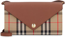 Load image into Gallery viewer, Fabric and leather crossbody wallet
