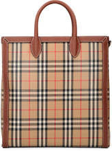Load image into Gallery viewer, Check fabric tote
