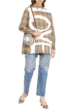 Load image into Gallery viewer, Oversize Vintage-check motif shirt
