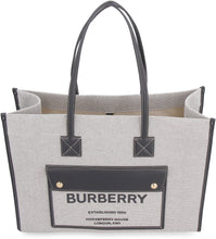 Load image into Gallery viewer, Freya medium fabric and leather tote
