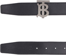 Load image into Gallery viewer, Leather and Vintage check fabric reversible belt
