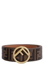 Load image into Gallery viewer, Leather belt with all-over logo

