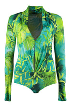 Load image into Gallery viewer, Printed jersey bodysuit blouse
