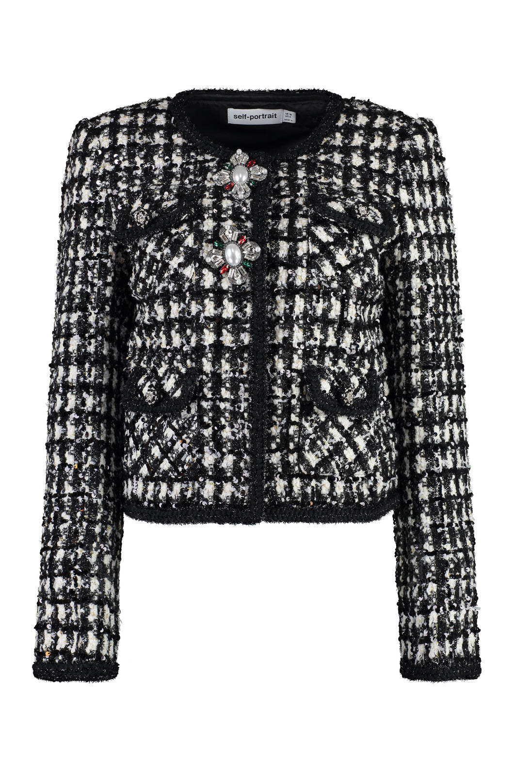 Boucle jersey single-breasted jacket
