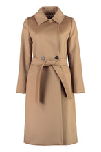 Load image into Gallery viewer, Bcollage double-breasted virgin wool coat
