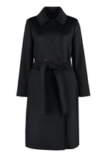 Load image into Gallery viewer, Bcollage double-breasted virgin wool coat
