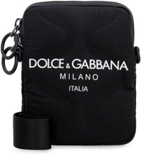 Load image into Gallery viewer, Leather and nylon messenger bag
