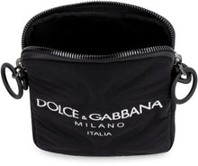 Load image into Gallery viewer, Leather and nylon messenger bag
