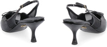 Load image into Gallery viewer, Patent leather and mesh pointy-toe slingback
