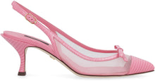 Load image into Gallery viewer, Mesh and leather pointy-toe slingbacks
