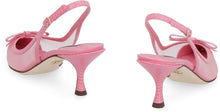 Load image into Gallery viewer, Mesh and leather pointy-toe slingbacks
